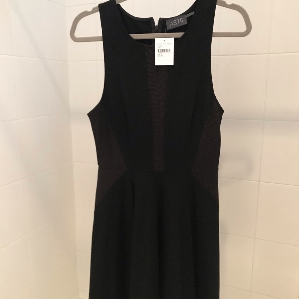 ASTR Fit & Flare Black Dress